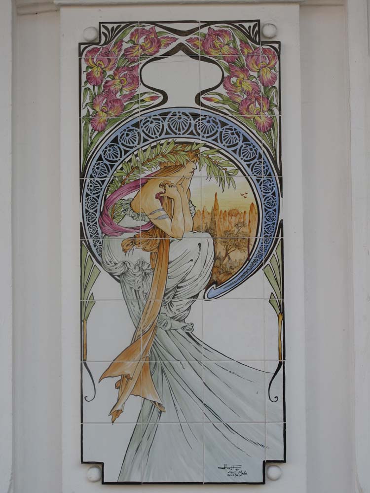 Céramique hotel Mondial (Menton) 2 vintage artwork by Alphonse Mucha, 16x12" (A3 size) poster print