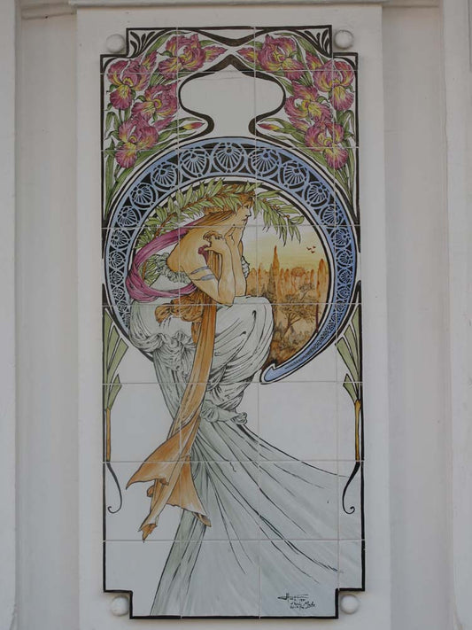 Céramique hotel Mondial (Menton) 2 vintage artwork by Alphonse Mucha, 16x12" (A3 size) poster print