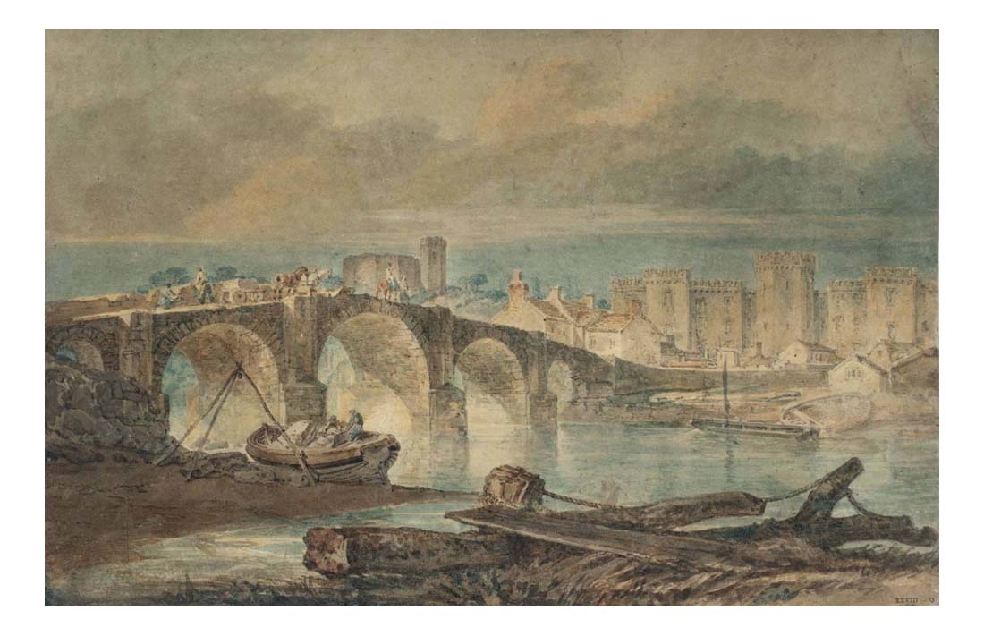 Cardiff Bridge and Castle, 1795-96 by John Mallord William Turner RA, 12x8"(A4) Poster