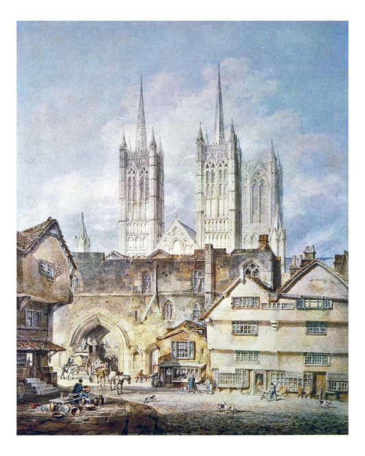 Cathedral Church at Lincoln, 1795 by John Mallord William Turner RA, 12x8"(A4) Poster