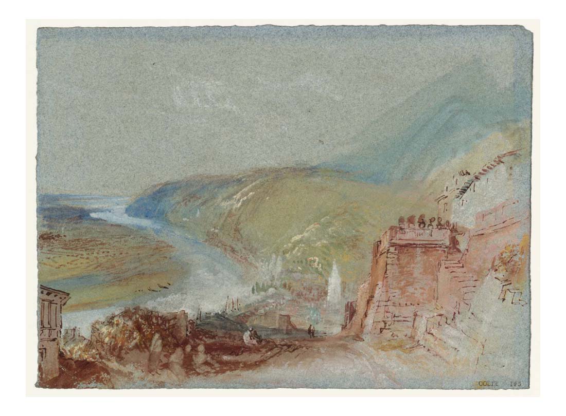 Caudebec-en-Caux from St-Clair, 1832 by John Mallord William Turner RA, 12x8"(A4) Poster