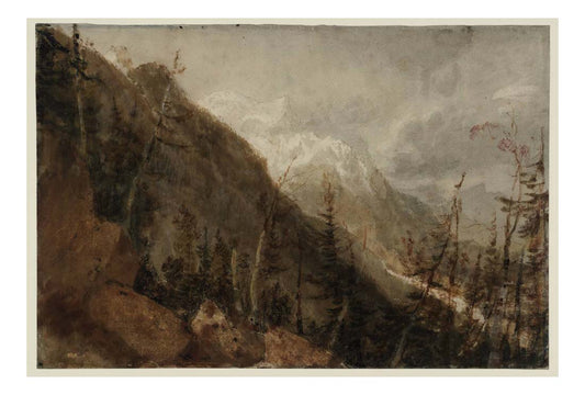 Chamonix and Mont Blanc from the Path to the Montenvers, 1802 by John Mallord William Turner RA, 12x8"(A4) Poster
