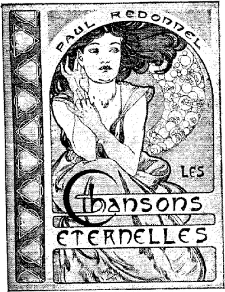 Chansons Eternelles par Mucha vintage artwork by Alphonse Mucha, 16x12" (A3 size) poster print