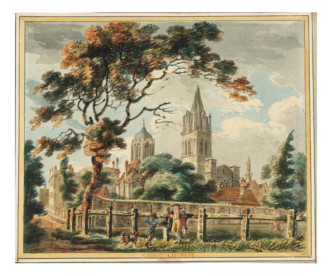Christ Church, Oxford, from Merton Fields, 1790 by John Mallord William Turner RA, 12x8"(A4) Poster