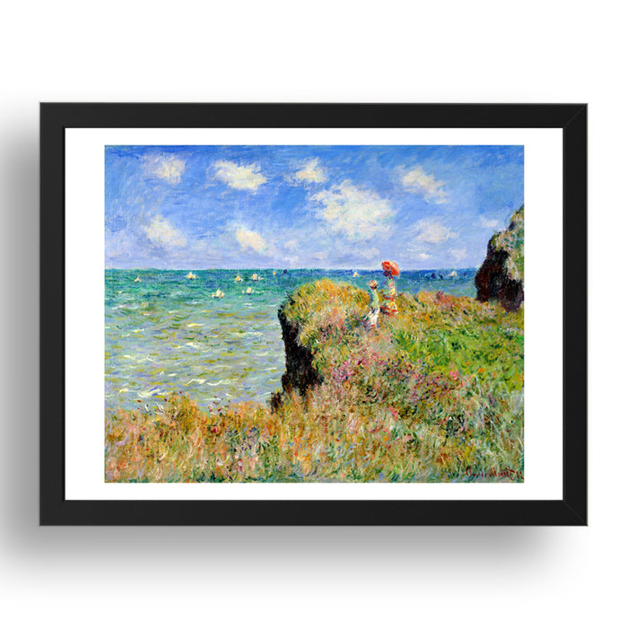 Claude Monet Clifftop Walk at Pourville,  vintage art, A3 (16x12