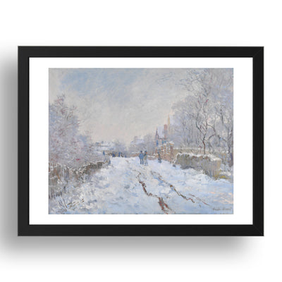 Claude Oscar Monet: Snow Scene at Argenteuil, Poster in 17x13"(A3) Frame