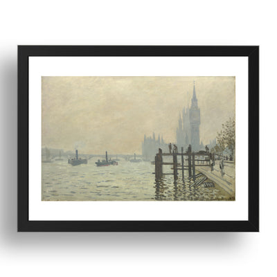 Claude Oscar Monet: The Thames below Westminster, Poster in 17x13"(A3) Frame