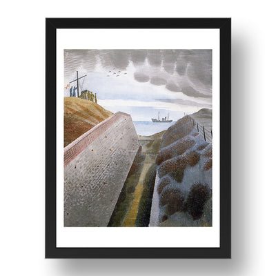 Coastal Defences 2, 1940 by Eric Ravilious, 17x13" Frame