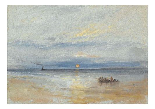 Coastal View at Sunset with Fishing Boat Returning to Port by John Mallord William Turner RA