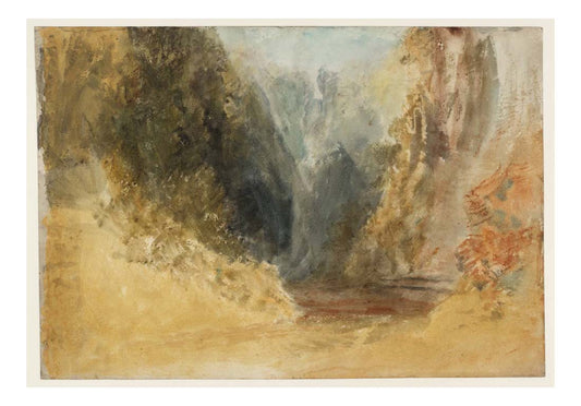 Colour Study of Mill Gill Fall, near Askrigg, Wensleydale, 1816 by John Mallord William Turner RA, 12x8"(A4) Poster