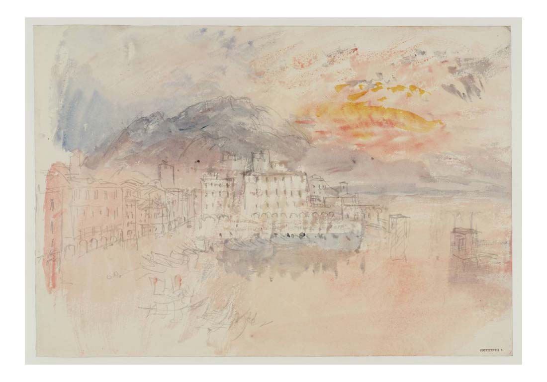 Como, Sunset, 1843 by John Mallord William Turner RA, 12x8"(A4) Poster
