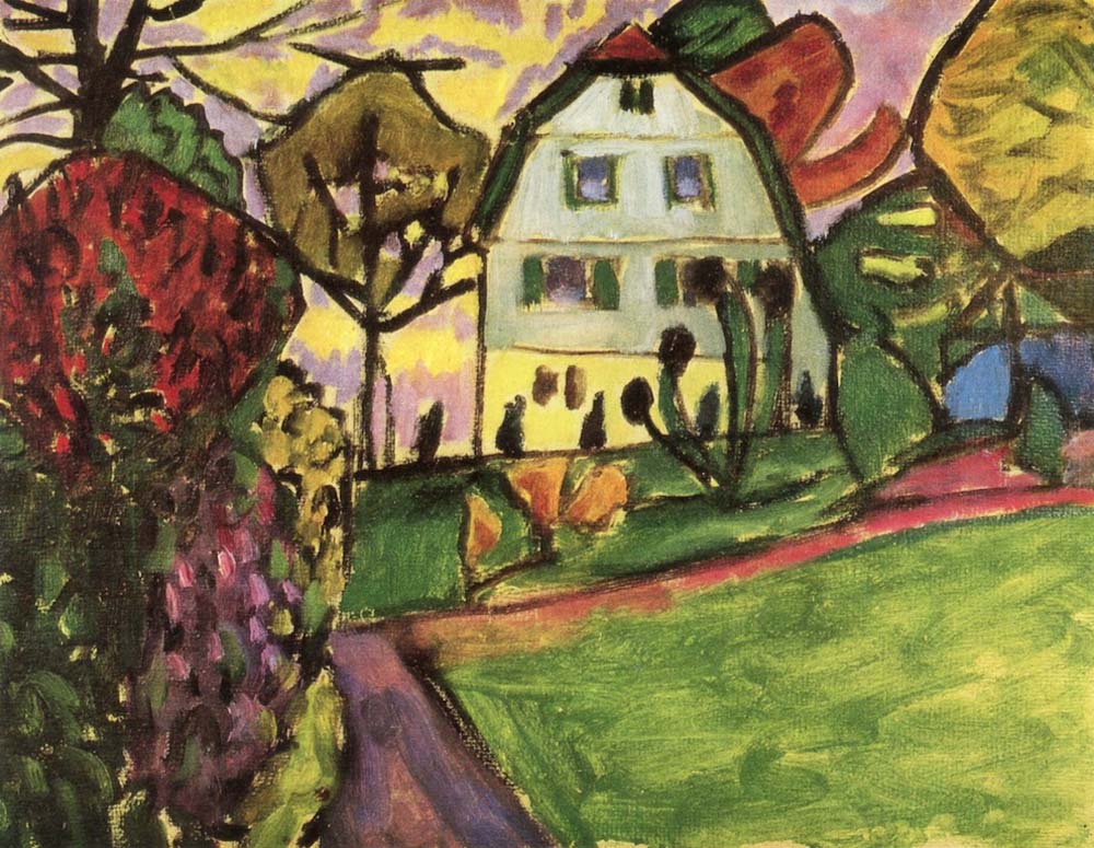 Country House (also known as The Russian's House)-  1910 by Wassily Kandinsky, 12x8"(A4) Poster Print