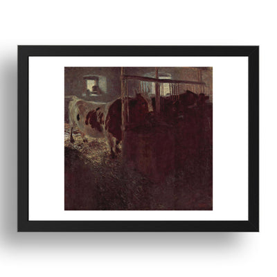 Cows in the barn 1900 1901 by Gustav Klimt, 17x13" Frame