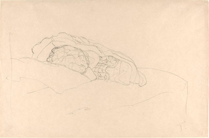 Gustav Klimt:Curled up Girl on Bed,16x12