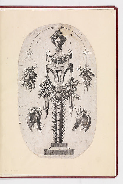 [Woman's Head on a Pedestal] [1535–55]-Jean Mignon,  Poster Print Wall Art