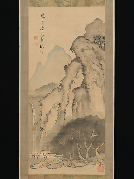 Landscape with Waterfall c1817-Kameda B?sai,  Poster Print