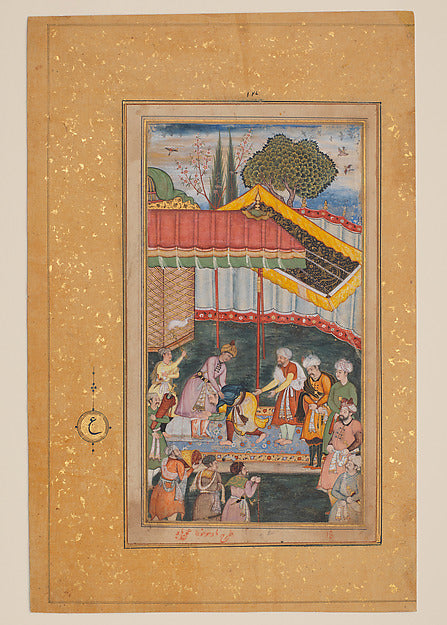 :"Emperor Babur Receiving a Visitor" Folio from a Baburnama -16x12"(A3) Poster