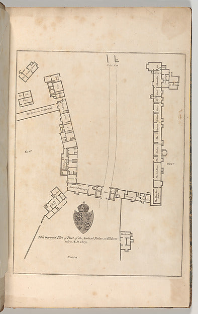 Drawn and etched by John Bayly:Ground plan of Ancient Palace-16x12"(A3) Poster