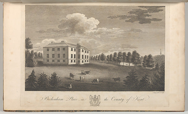Drawn and etched by John Bayly:Beckenham Place in the County-16x12"(A3) Poster