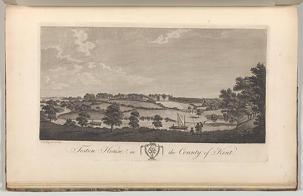 Drawn and etched by Richard Bernard Godfrey:Teston House in -16x12"(A3) Poster