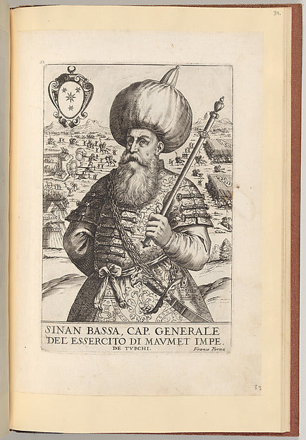 Giacomo Franco - Sinan Bassa from Effigie naturali dei maggior, Poster Print Wall Art