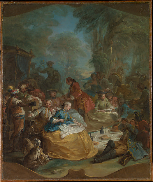 Carle Vanloo:The Hunt Breakfast c1737-16x12"(A3) Poster