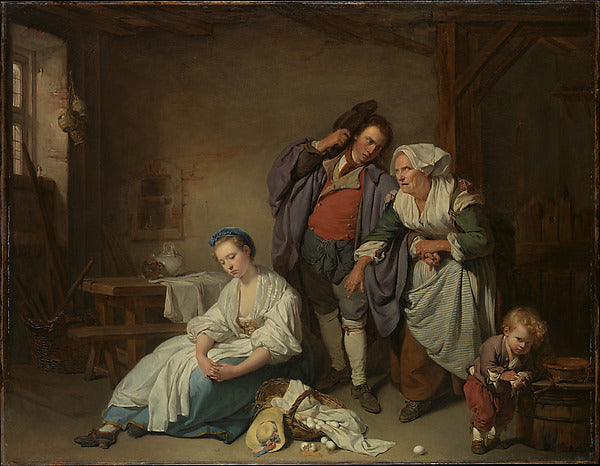 Jean-Baptiste Greuze:Broken Eggs 1756-16x12"(A3) Poster