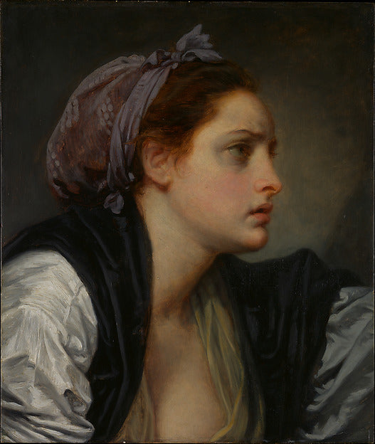 Jean-Baptiste Greuze:Study Head of a Woman c1780-16x12"(A3) Poster