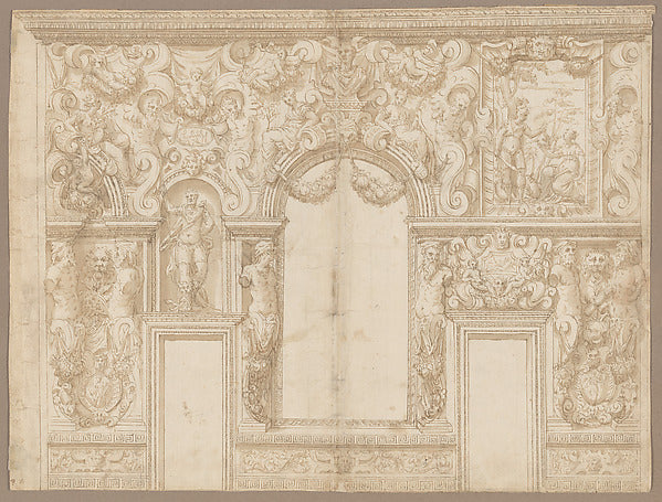 Circle of Alessandro Vittoria:Design for the Decoration of a-16x12"(A3) Poster