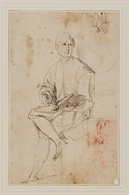 School of Baccio Bandinelli:A Seated Man Declaiming from a B-16x12"(A3) Poster
