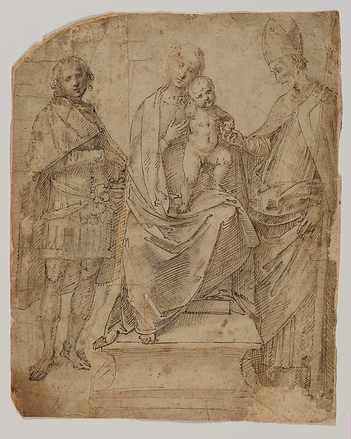 Follwer of Gaudenzio Ferrari:Madonna and Child with Saints M-16x12"(A3) Poster