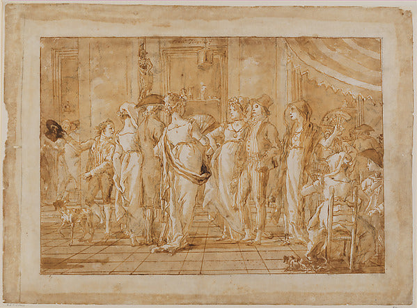Giovanni Domenico Tiepolo:"In Piazza" c1791-16x12"(A3) Poster