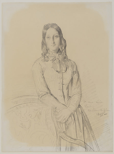 Théodore Chassériau:Portrait of Madame Ravaisson 1846-16x12"(A3) Poster