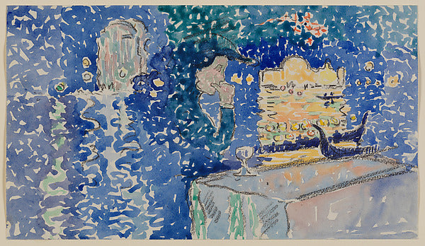 Henri-Edmond Cross:Venice: Night of the Festival of the Rede-16x12"(A3) Poster