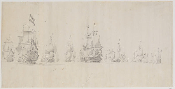 Willem van de Velde I:A Dutch Fleet Under Sail at Sea in a L-16x12"(A3) Poster