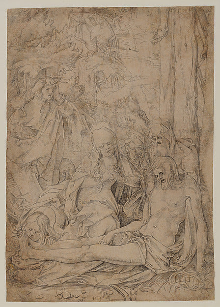 Circle of Hans Baldung Grien:The Lamentation of Christ c1513-16x12"(A3) Poster