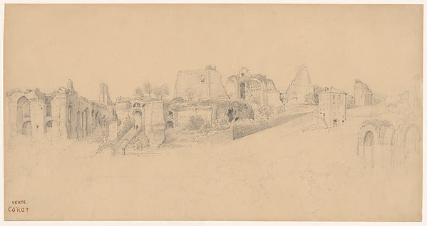 Camille Corot:The Palatine Hill Rome 1825–26-16x12