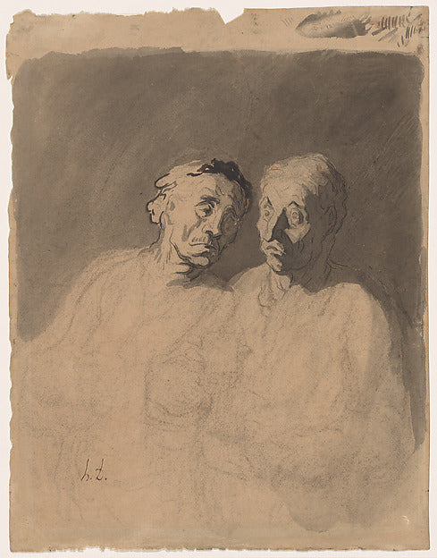 Honoré Daumier:Two Drinkers 1860–79-16x12