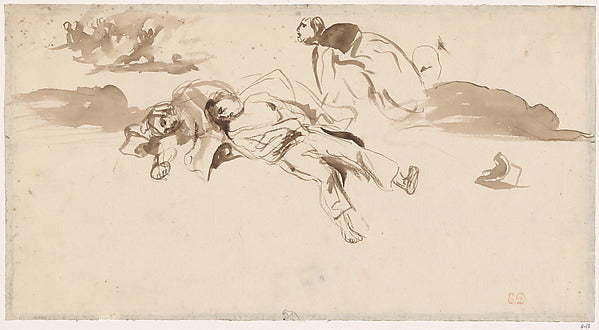Eugène Delacroix:Study of Bodies "Liberty Leading the People-16x12"(A3) Poster