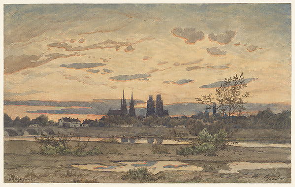 Henri-Joseph Harpignies:A View of Moulins c1850–60-16x12"(A3) Poster