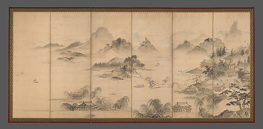 ,View of West Lake mid-to-late 17th cent-Kusumi Mor,Classic Ming China Image,16x12"(A3) Poster