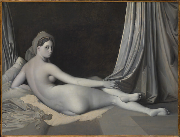 Jean Auguste Dominique Ingres and Workshop:Odalisque in Gris-16x12"(A3) Poster