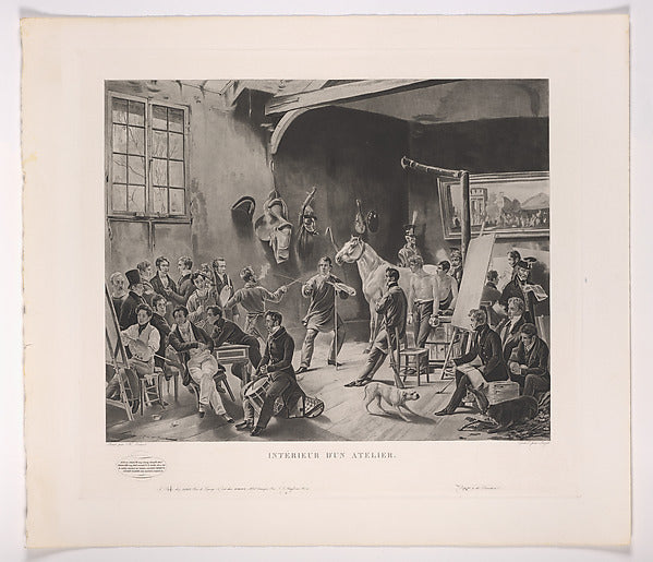 The Studio of Horace Vernet   1824 1824-Horace Vernet, Jean Pi,  Poster Print Wall Art