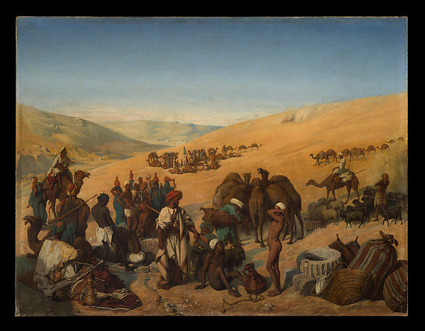 Charles de Coubertin:Halt of Caravans at the Wells of Saba i-16x12"(A3) Poster