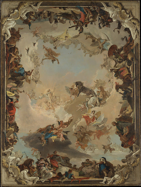 Giovanni Battista Tiepolo:Allegory of the Planets and Contin-16x12"(A3) Poster