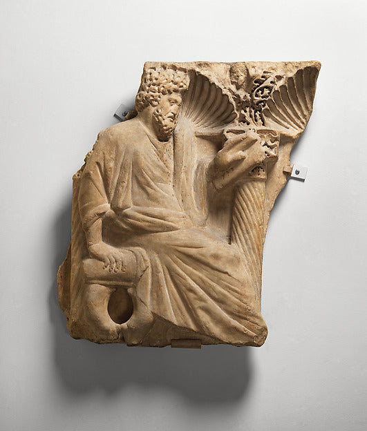 :Fragment of a Sarcophagus with a Seated Figure c250-16x12"(A3) Poster