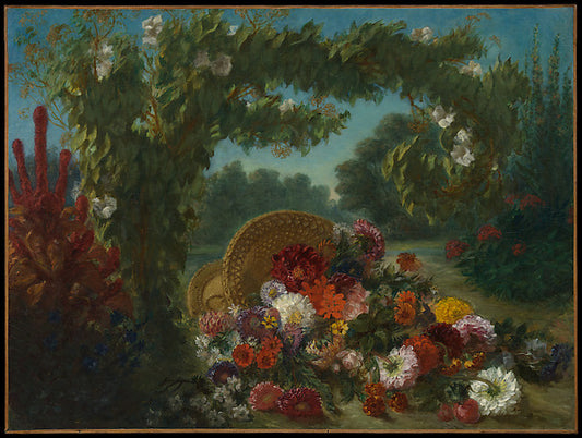 Eugène Delacroix:Basket of Flowers 1848–49-16x12"(A3) Poster