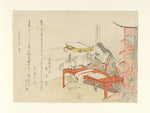 ,Court Woman at her Desk with Poem Cards 1795-Kubo Shunman,16x12"(A3)Poster