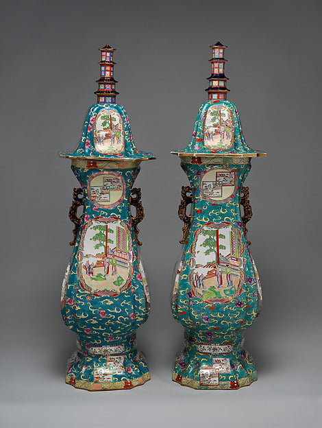 :Pair of vases with covers c1826–45-16x12"(A3) Poster