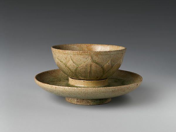 Tea Bowl and Saucer with Lotus Decoration 5th–6th cent,  Poster Print Wall Art